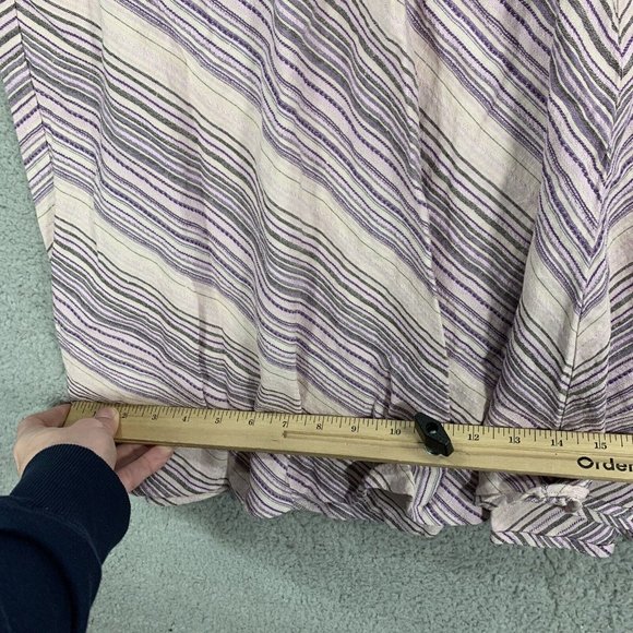 Lane Bryant Women's Maxi Skirt 16/18 Linen Blend Lined Stripe Modest Minimalist - Picture 6 of 9